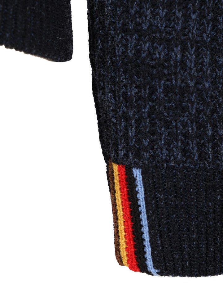 Barbour X Paul Smith Knitted Bomber Jacket Knitwear - Blu | fe209d740737c04c41192d1850374a05950cd9b5