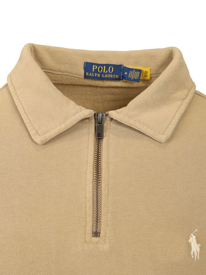 Polo Ralph Lauren Cotton Loopback Zip-Up Sweatshirt Knitwear - Beige | 02c20a0c38f0d522a1667ddbb0d308cf46538fee