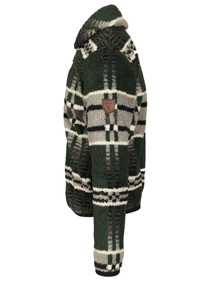 Polo Ralph Lauren Geometric Print Fleece Jacket - Canadian Blanket Giacche - Verde | be7bdd3c258cef68bc6f516e8cf1a54d5a24b1cf