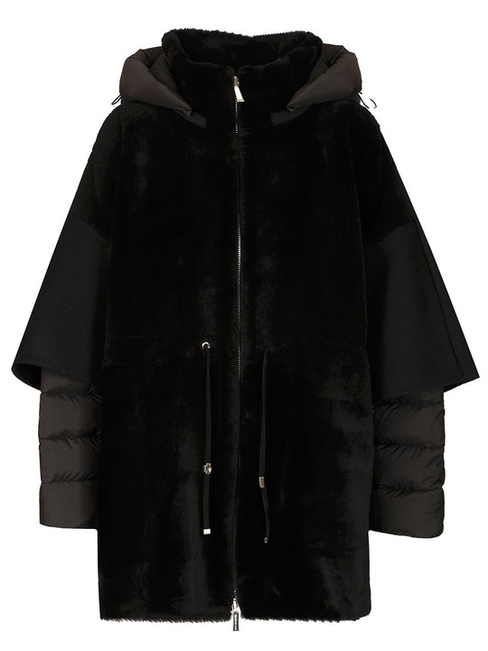 Raja Shearling Cape Coats Nero