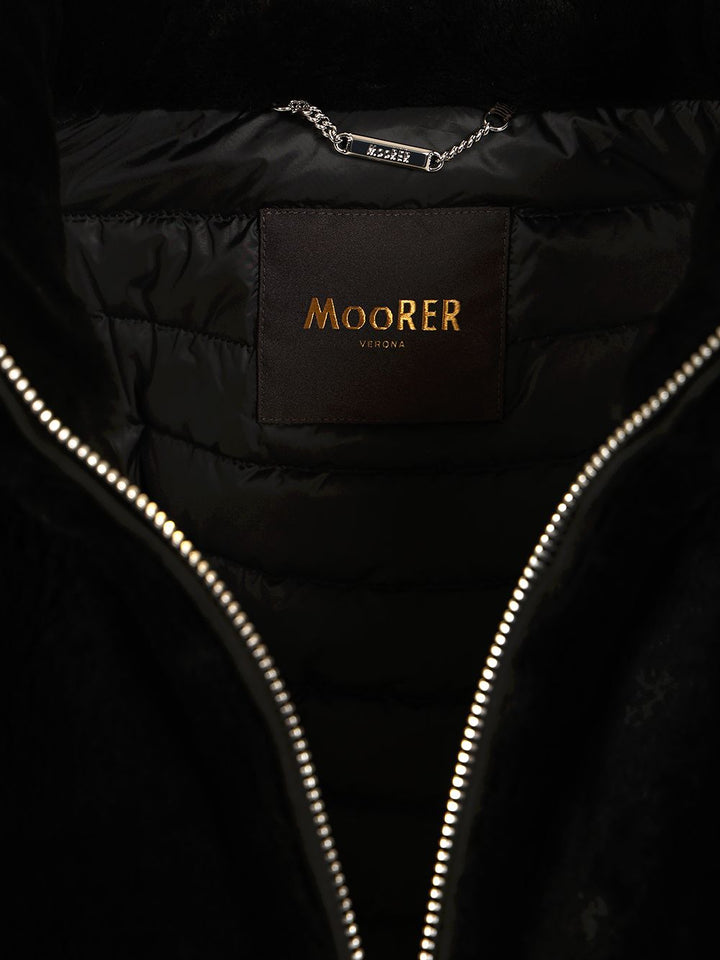 Moorer Raja Shearling Cape Coats - Nero | a2a7a3cbd1b5eeff3b7074a9f26c5fdda2927442