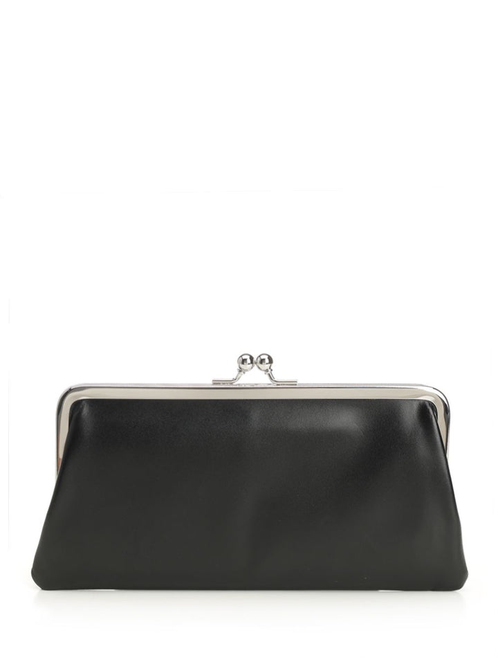 Comme Des Garcons Wallet Large Wallet With Kiss Closure Clutches - Nero | f386e6ac738adb383ac621db18d2635c6752478f