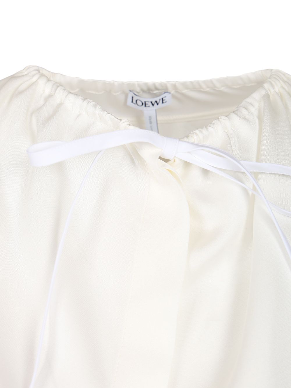 Loewe Silk Satin Blouse Shirts - Bianco | fe1948683fb666f9b6a705c6cfc8838a5d4db8cb