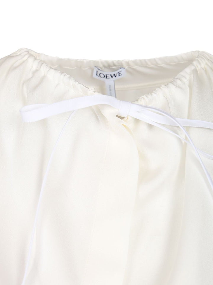 Loewe Silk Satin Blouse Shirts - Bianco | fe1948683fb666f9b6a705c6cfc8838a5d4db8cb