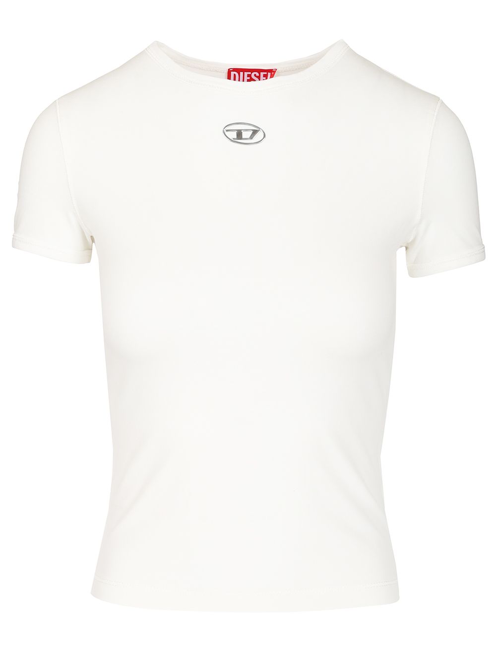 Diesel Slim Fit  Stretch T-Shirt - Bianco | cbff1c14fd7ad00619086b23bda118630f25065a