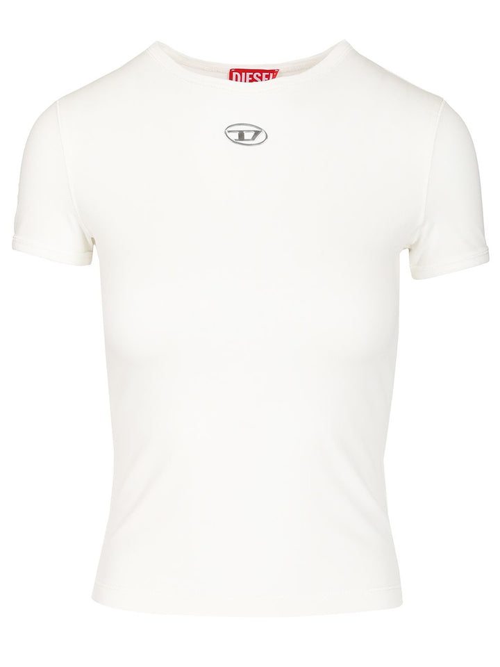 Diesel Slim Fit  Stretch T-Shirt - Bianco | cbff1c14fd7ad00619086b23bda118630f25065a