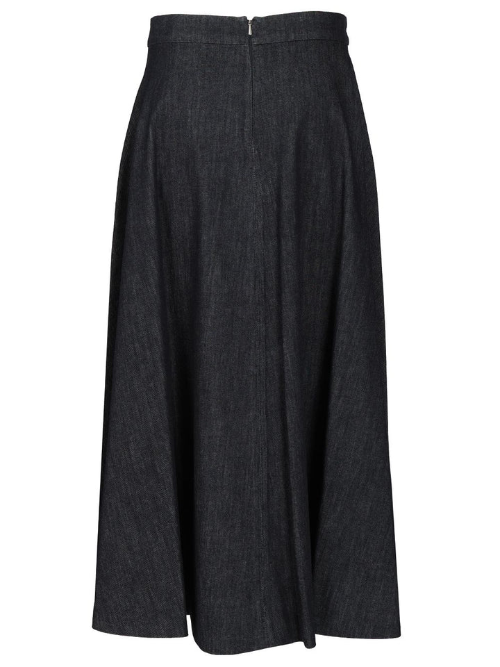 'S Max Mara Flared Denim Skirt Gonne - Blu | 19793195b720ef9979cc3744ff482afa87720340