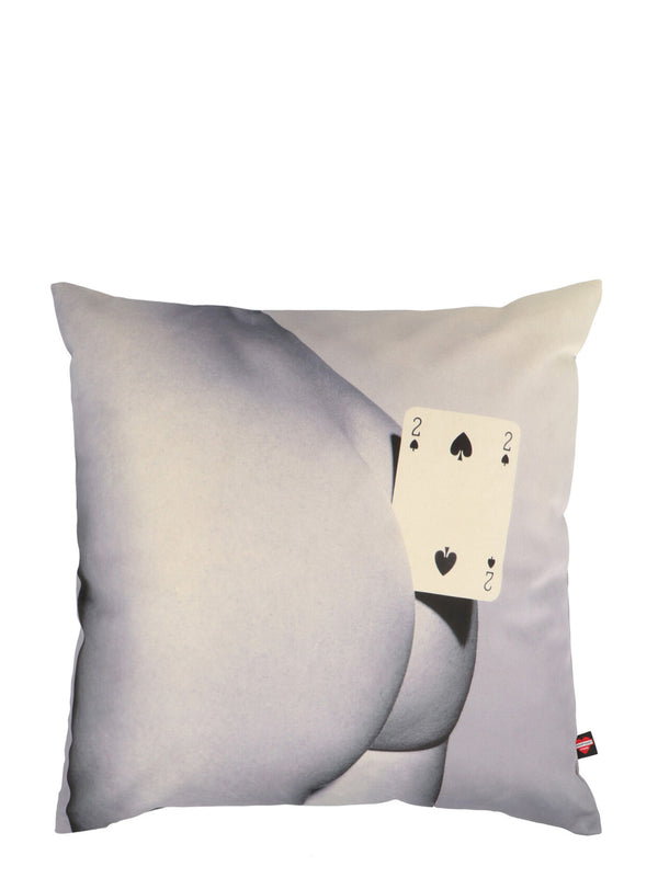 Two Of Spade Cushions White/Black