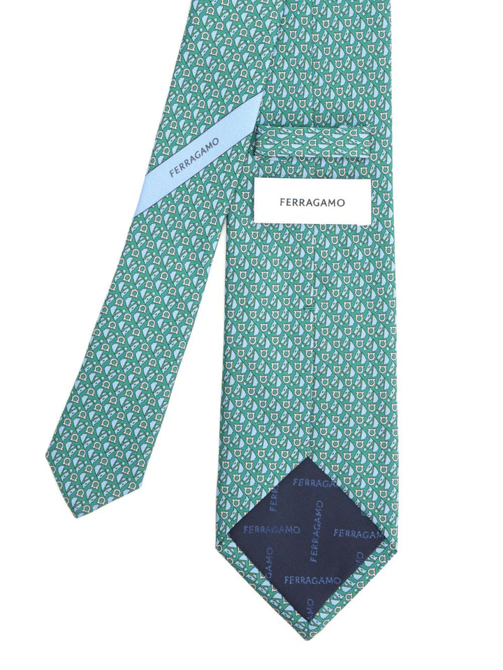 Ferragamo Silk Tie Ties And Bow Ties - Verde | 703f1e7ad380ce5178546520080a298c610da65b