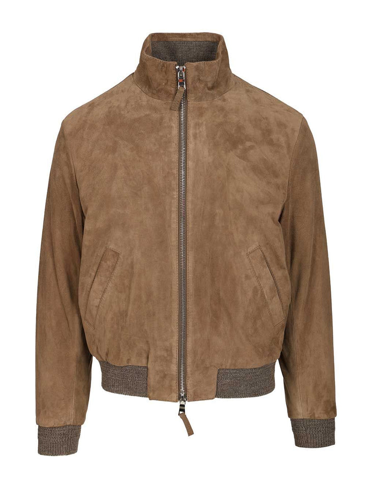Al Duca D'Aosta Suede Bomber Jacket Giacche - Beige | 589d6302b3d074c0533c921f6a495391bb084292