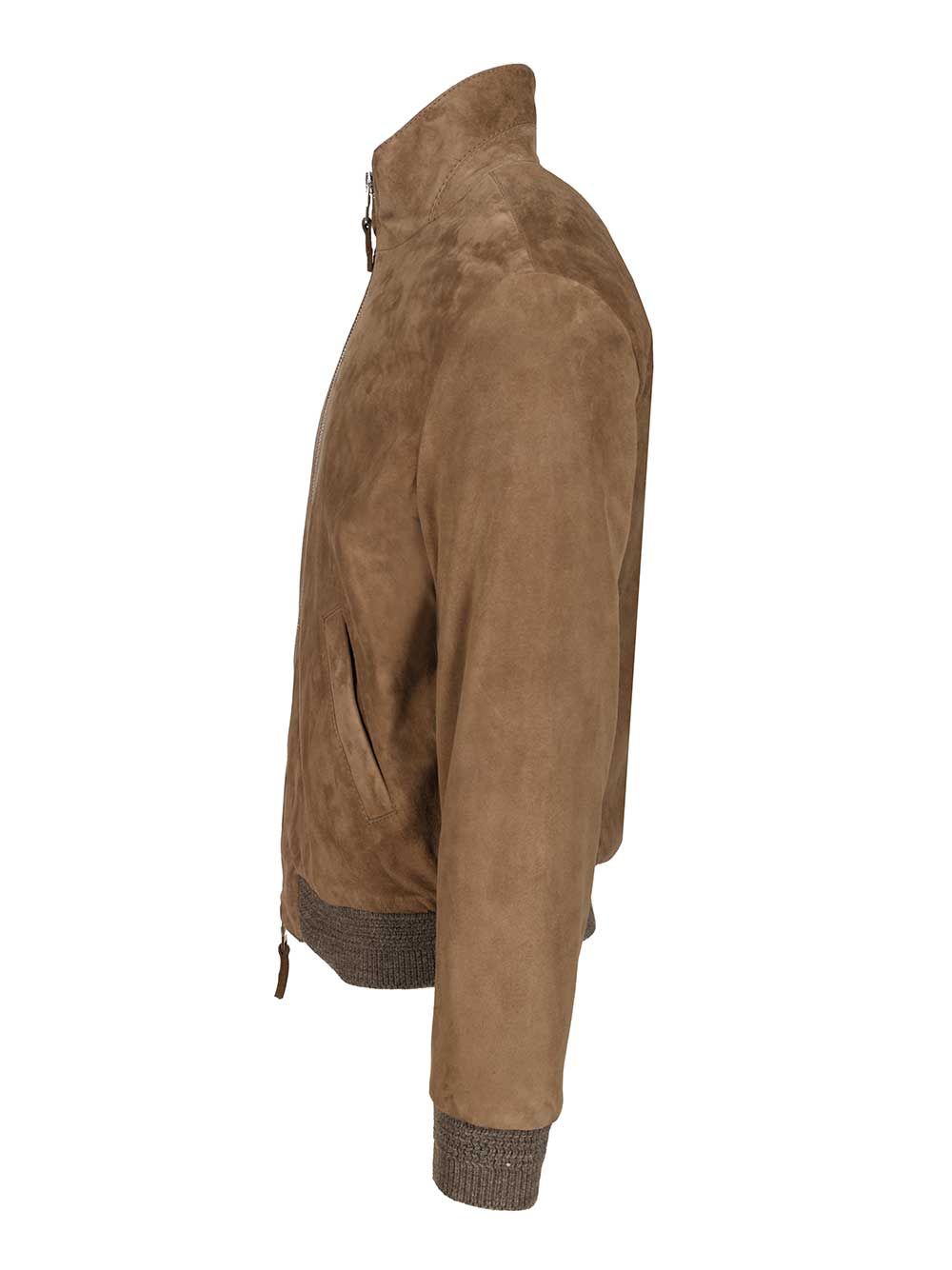 Al Duca D'Aosta Suede Bomber Jacket Giacche - Beige | 17427c5c79298aa90da60f990771ad9fc23eda65