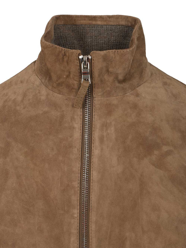 Al Duca D'Aosta Suede Bomber Jacket Giacche - Beige | 68d6cc512f6dcf8a5351bdd48f72bd51e3f48875