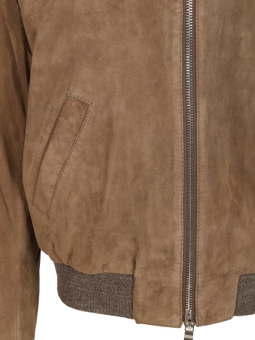 Al Duca D'Aosta Suede Bomber Jacket Giacche - Beige | 7365265a534c188bd5b146643a56acbb19b86da7
