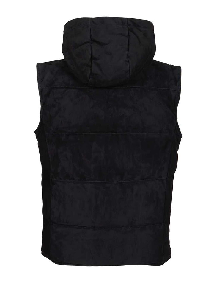 Al Duca D'Aosta Suede Hooded Vest Giacche - Blu | 9d78ea546c8d5d352d9f4ec9afe88d206aa9ef47