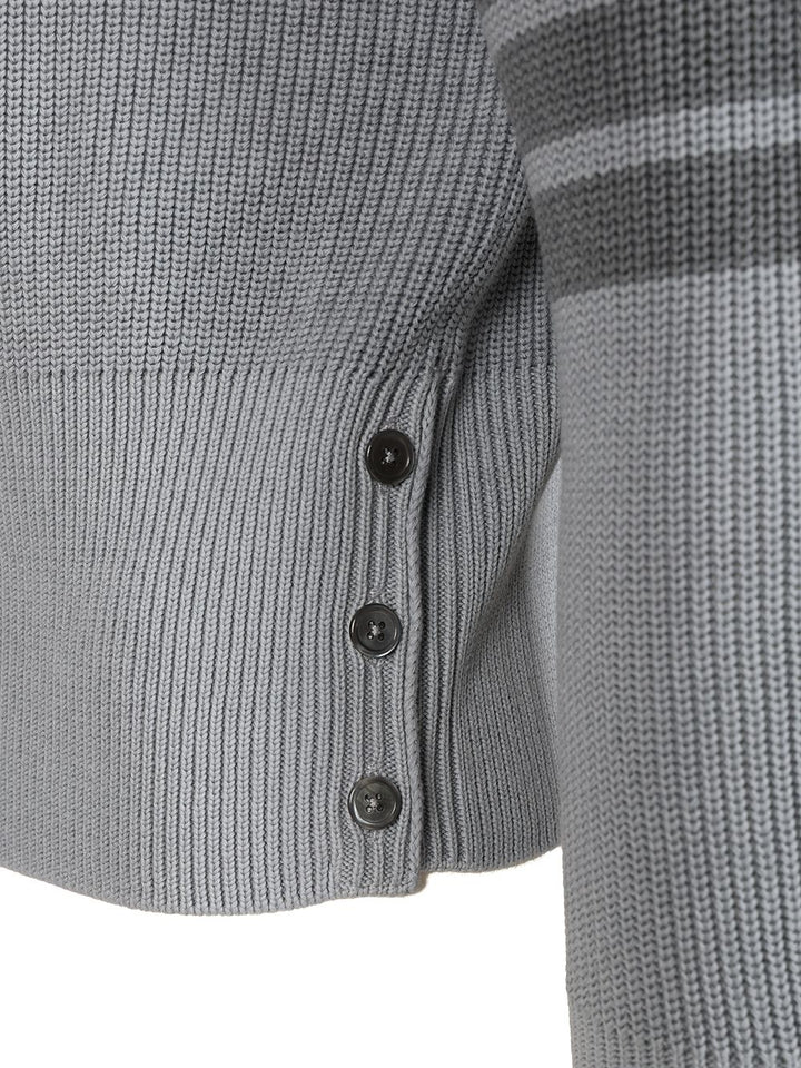 Thom Browne Cotton Sweater Knitwear - Grey | fbde63d63d9f6447baca070c24909c27d957345e