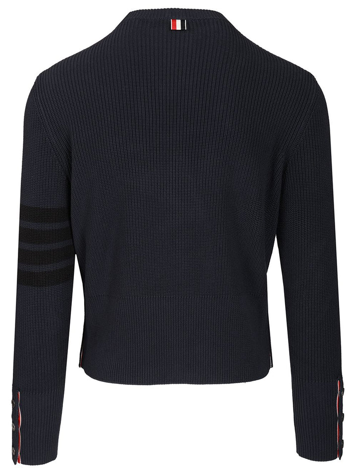 Thom Browne Cotton Sweater Knitwear - Blu | 3750ab2a136013020ebdc5e8b1686a3d5619b426