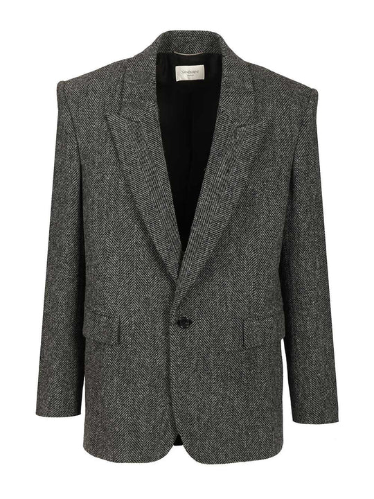 Worsted Wool Jacket Giacche Nero