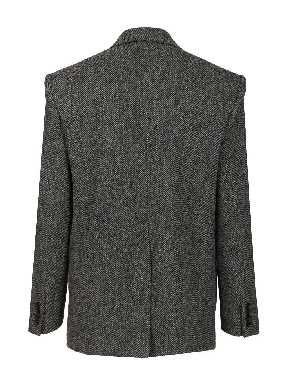 Saint Laurent Worsted Wool Jacket Giacche - Nero | ab5540ce7de249b59ec313ee4e58f7e32ad7c192