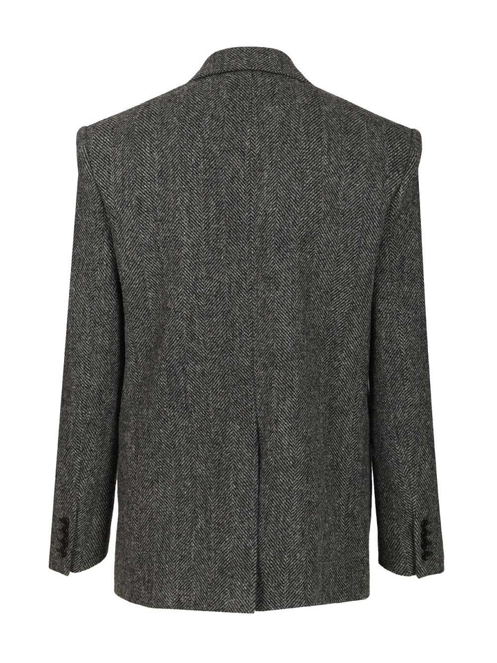 Saint Laurent Worsted Wool Jacket Giacche - Nero | ab5540ce7de249b59ec313ee4e58f7e32ad7c192