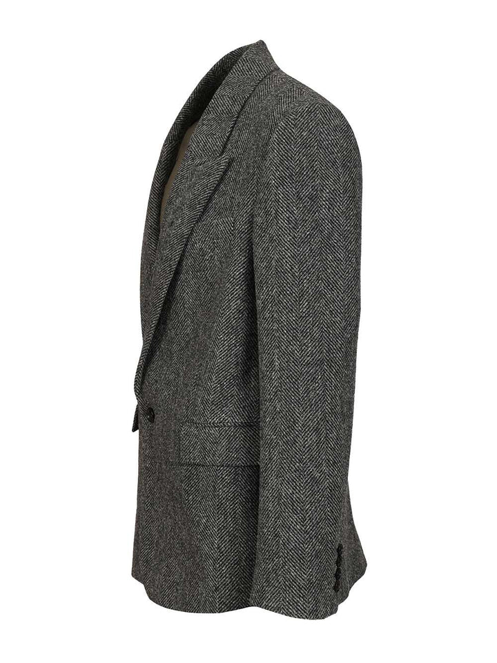 Saint Laurent Worsted Wool Jacket Giacche - Nero | 9d01509d32a59f9806bc438f9b4115d4048ae363