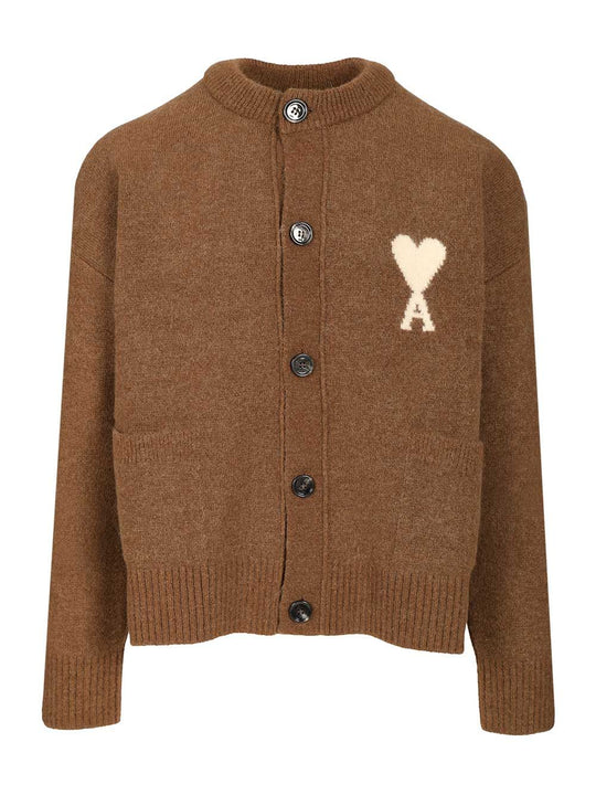 Wool Cardigan Knitwear Marrone