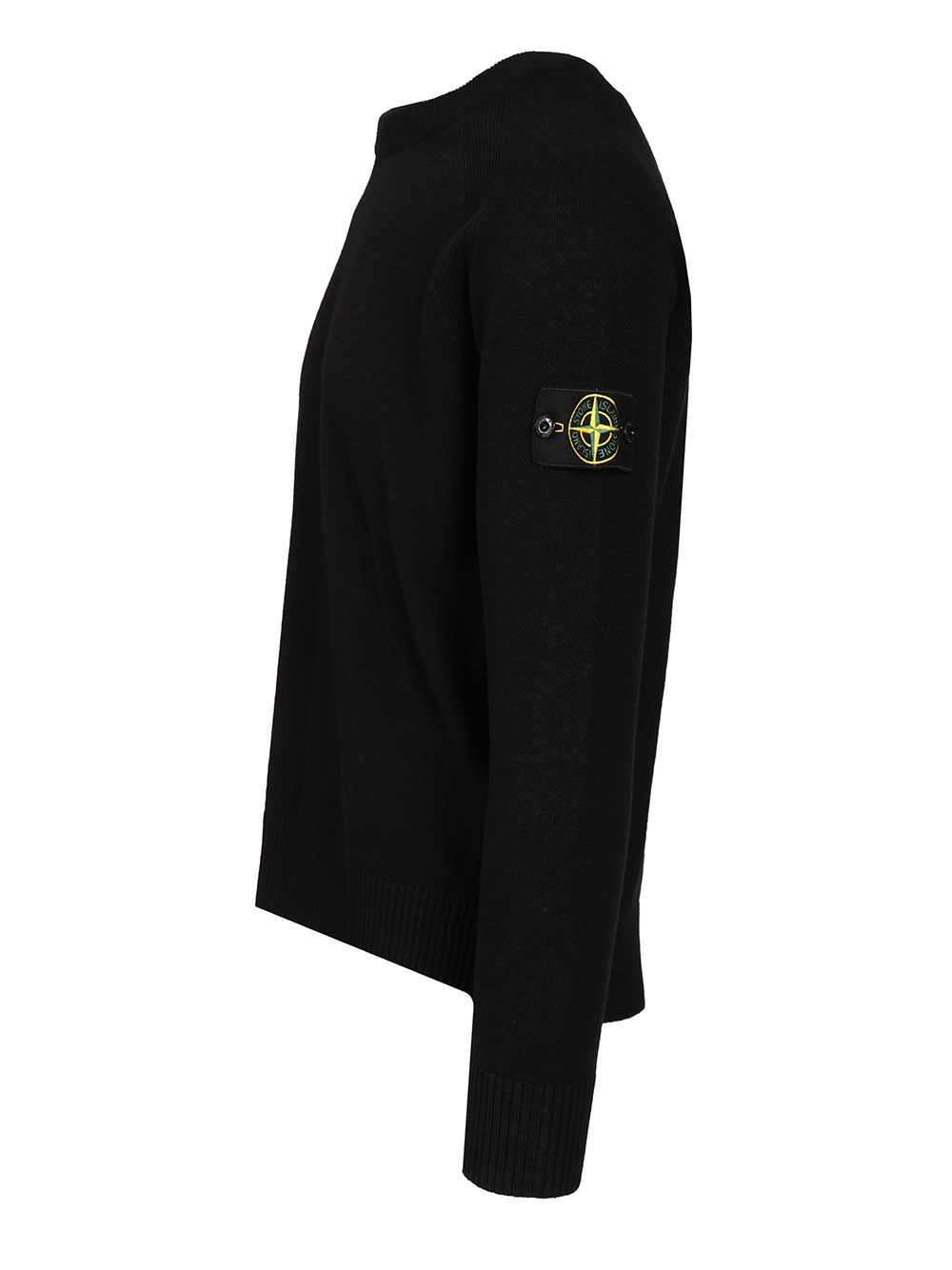 Stone Island Wool Sweater Knitwear - Nero | b011de76b98a554e08153a9ea5bd067ef33cbf56