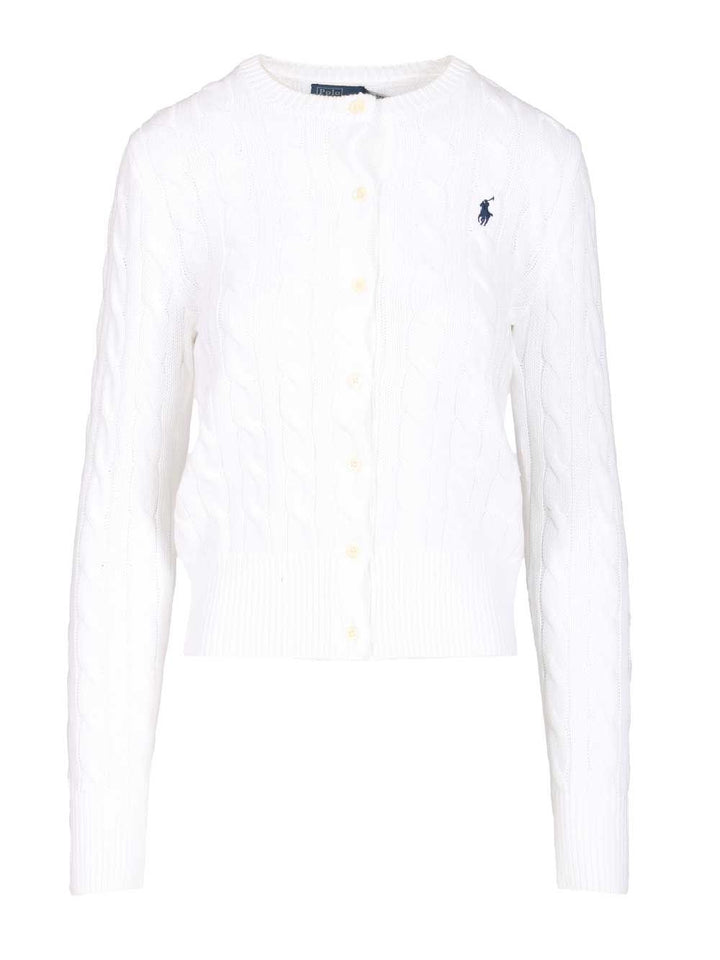 Polo Ralph Lauren Cotton Cardigan By Polo Ralph Lauren Knitwear - Bianco | 3f54168dc259aebe868f3c236e395098e66779d1