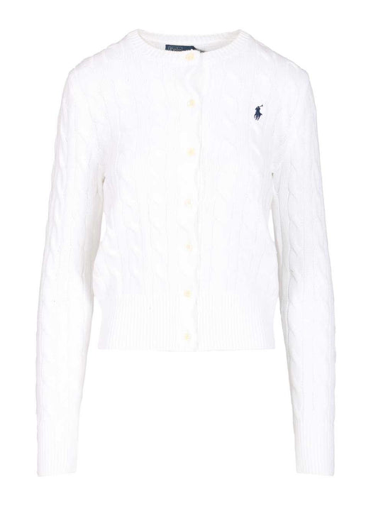 Cotton Cardigan By Polo Ralph Lauren Knitwear Bianco