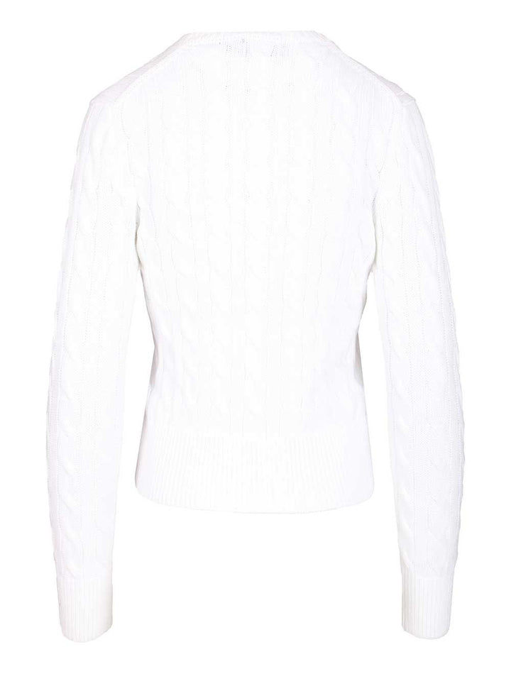 Polo Ralph Lauren Cotton Cardigan By Polo Ralph Lauren Knitwear - Bianco | e47f50e0b3143897f9a422fac65563052fae1f6a