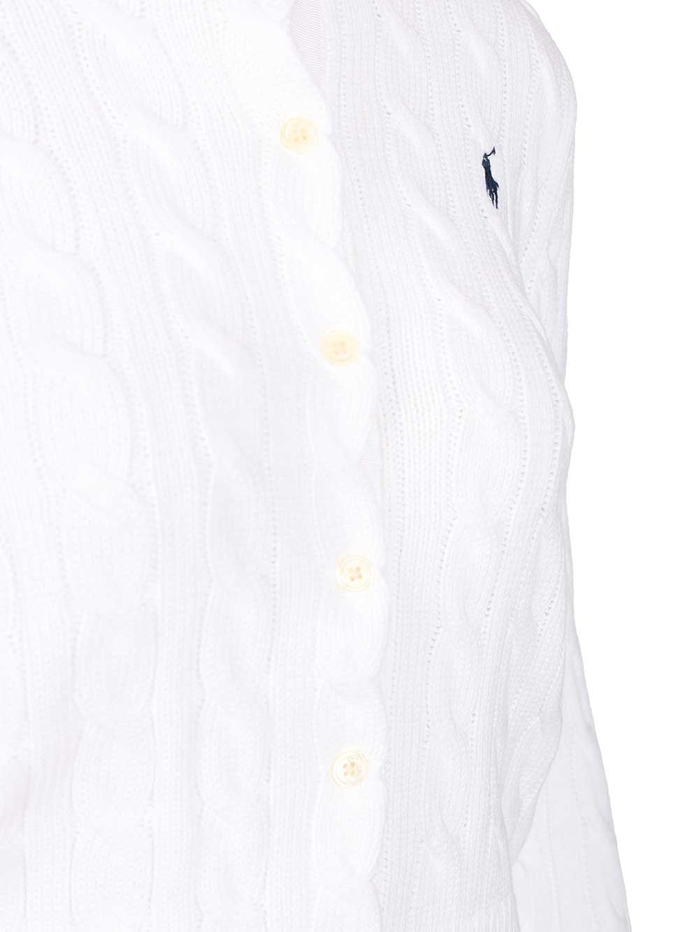 Polo Ralph Lauren Cotton Cardigan By Polo Ralph Lauren Knitwear - Bianco | 82d4a869cbd80cbab6c7fbb3503cdcbb46aa3163