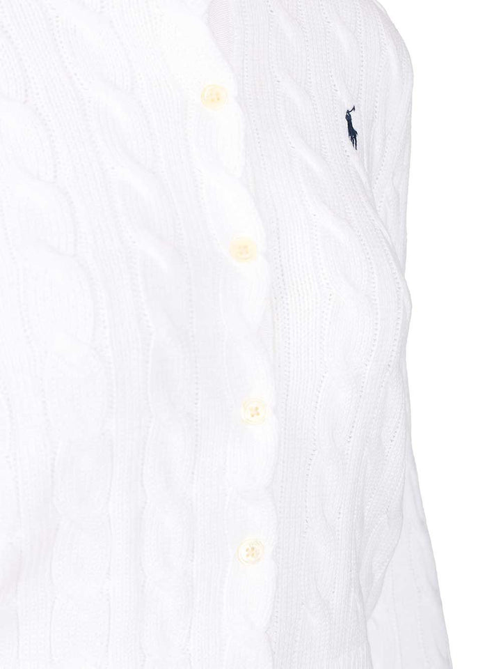 Polo Ralph Lauren Cotton Cardigan By Polo Ralph Lauren Knitwear - Bianco | 82d4a869cbd80cbab6c7fbb3503cdcbb46aa3163