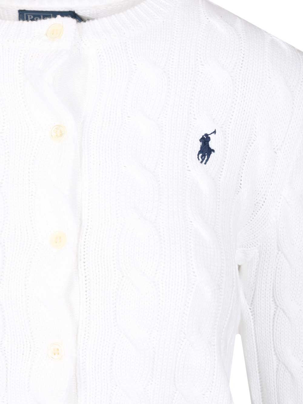 Polo Ralph Lauren Cotton Cardigan By Polo Ralph Lauren Knitwear - Bianco | 82e6fb0d5716af79c3284cdf4a731a4b467c2ff9