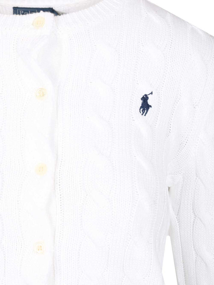 Polo Ralph Lauren Cotton Cardigan By Polo Ralph Lauren Knitwear - Bianco | 82e6fb0d5716af79c3284cdf4a731a4b467c2ff9