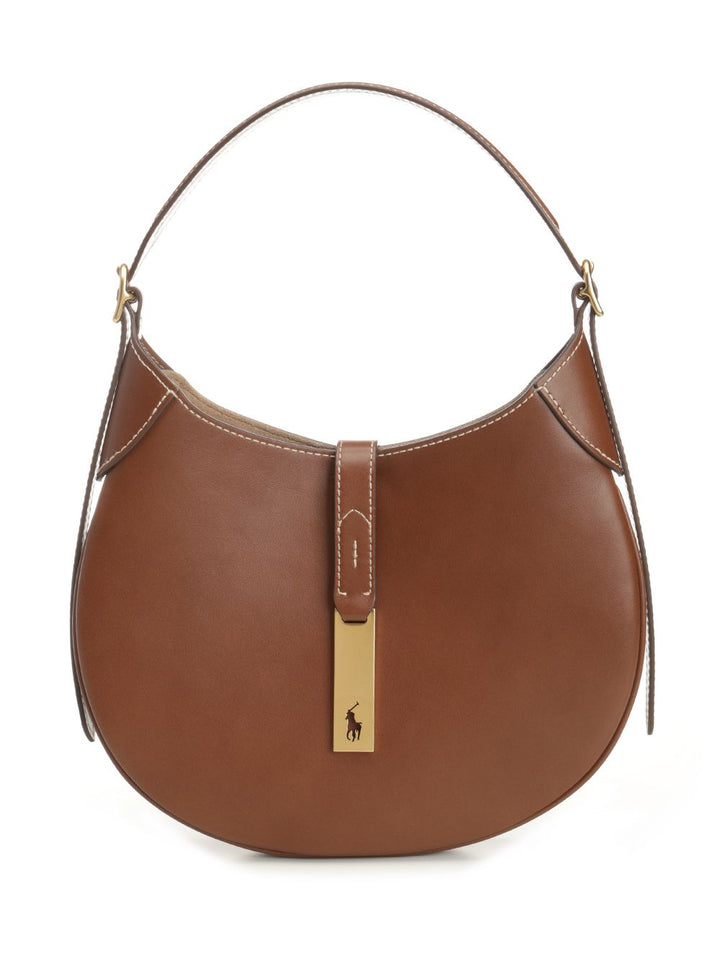 Polo Ralph Lauren Small Polo Id Leather Shoulder Bag Shoulder Bags - Marrone | c9b24ab53ab3c2dde48967472e561069c1e5a863