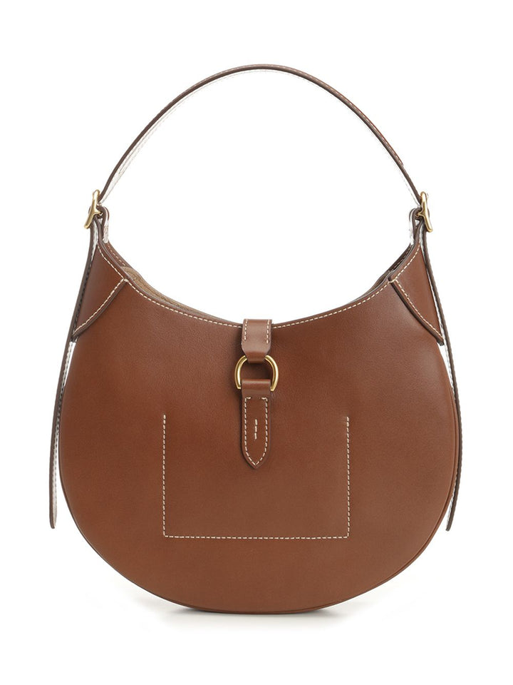 Polo Ralph Lauren Small Polo Id Leather Shoulder Bag Shoulder Bags - Marrone | 7115be9429b021f97c5bcb05576f2e922816000b