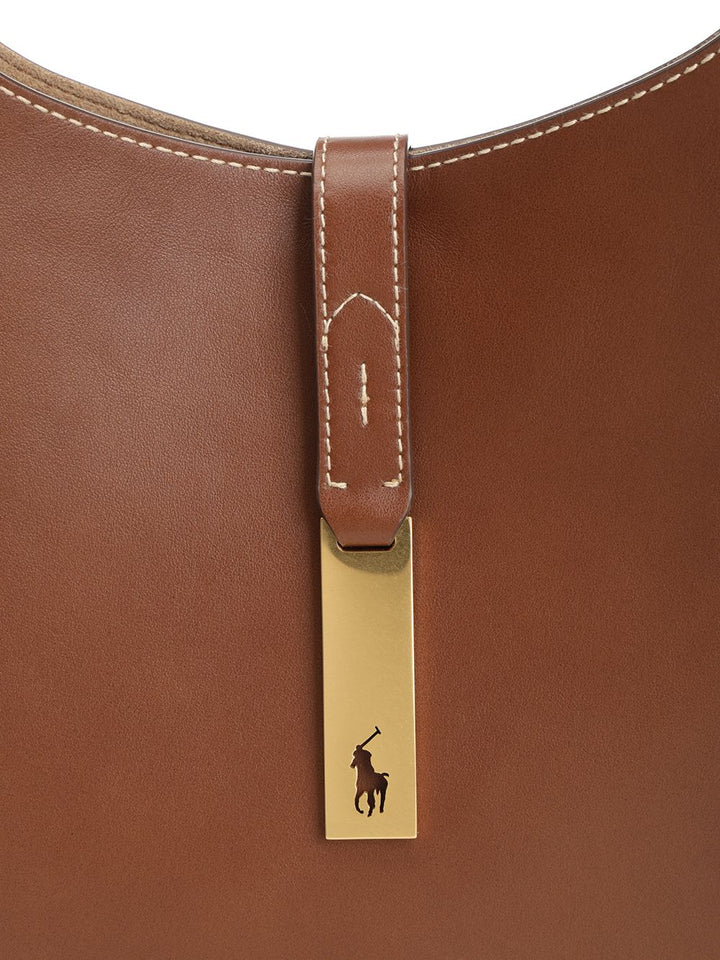Polo Ralph Lauren Small Polo Id Leather Shoulder Bag Shoulder Bags - Marrone | 7b7273b1b23002e978b58ecc8b717ed61338bb44