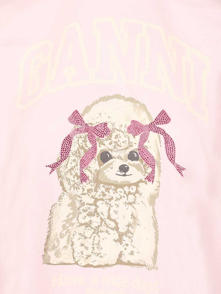 Ganni Cotton T-Shirt - Rose | cea5c17046682af7e0b357c72d80fa029d241517