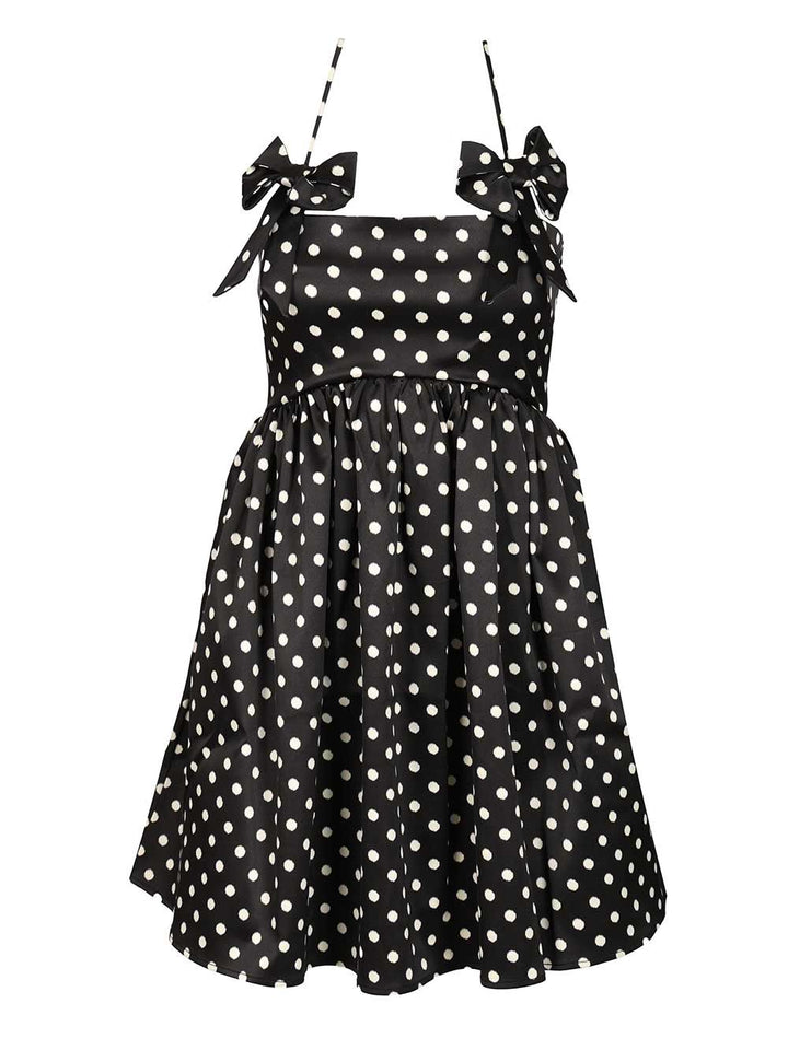 Ganni Polka Dot Mini Dress Abiti - Nero | f832a73ebbd2208451e3691301206655eda6beaf
