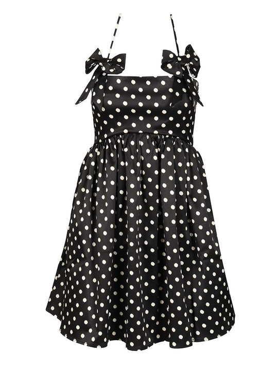 Polka Dot Mini Dress Abiti Nero