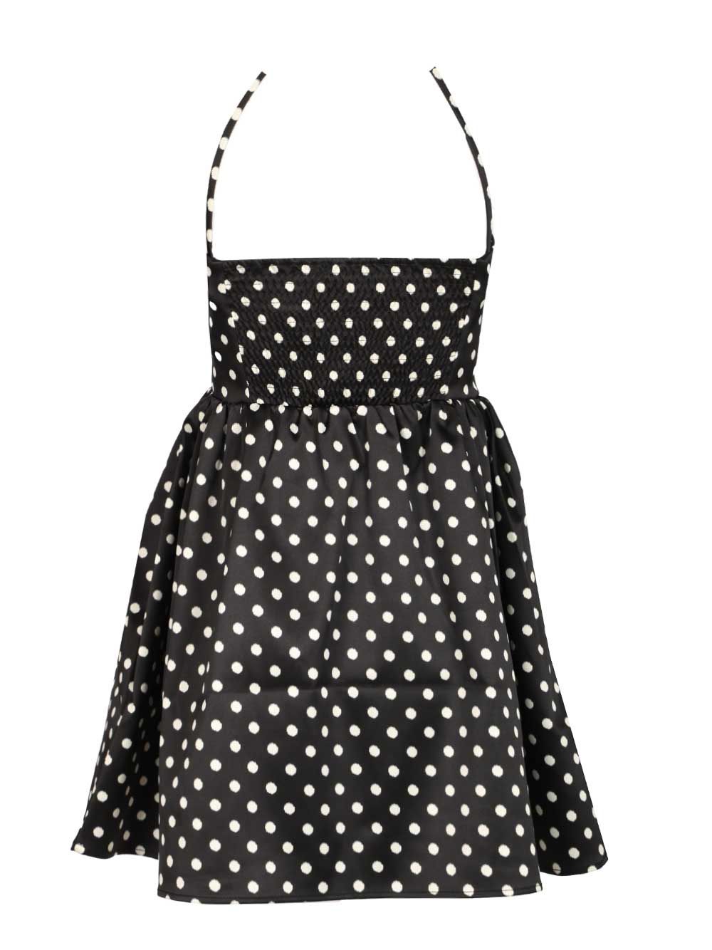 Ganni Polka Dot Mini Dress Abiti - Nero | b2646ec3603a033edb630e3973de250bf9bad1bb