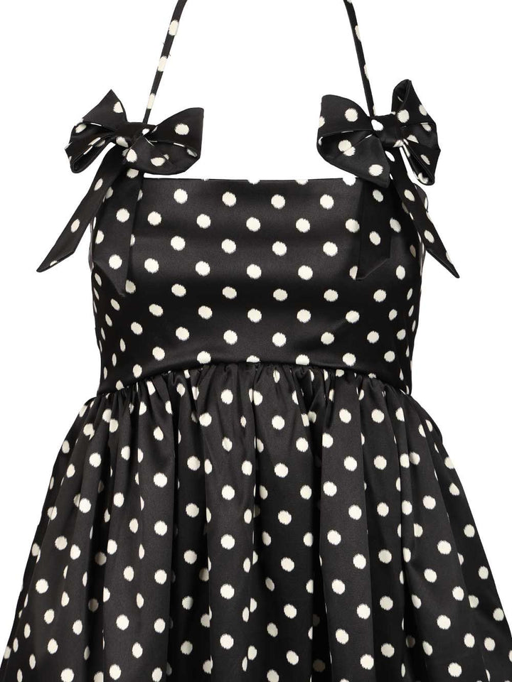 Ganni Polka Dot Mini Dress Abiti - Nero | f10269ba7784a26197412f37a98d14d486babde4