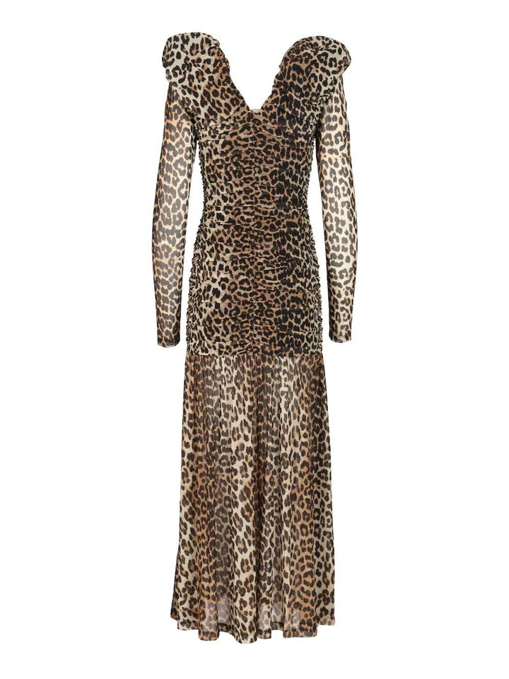 Ganni Leopard Print Dress Abiti - Animalier | a7db240a75648bf2368be0b517089c138a390cab
