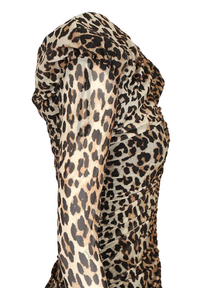Ganni Leopard Print Dress Abiti - Animalier | b54e7251a3530d11931d302dbf651ba4d7bc1ebd
