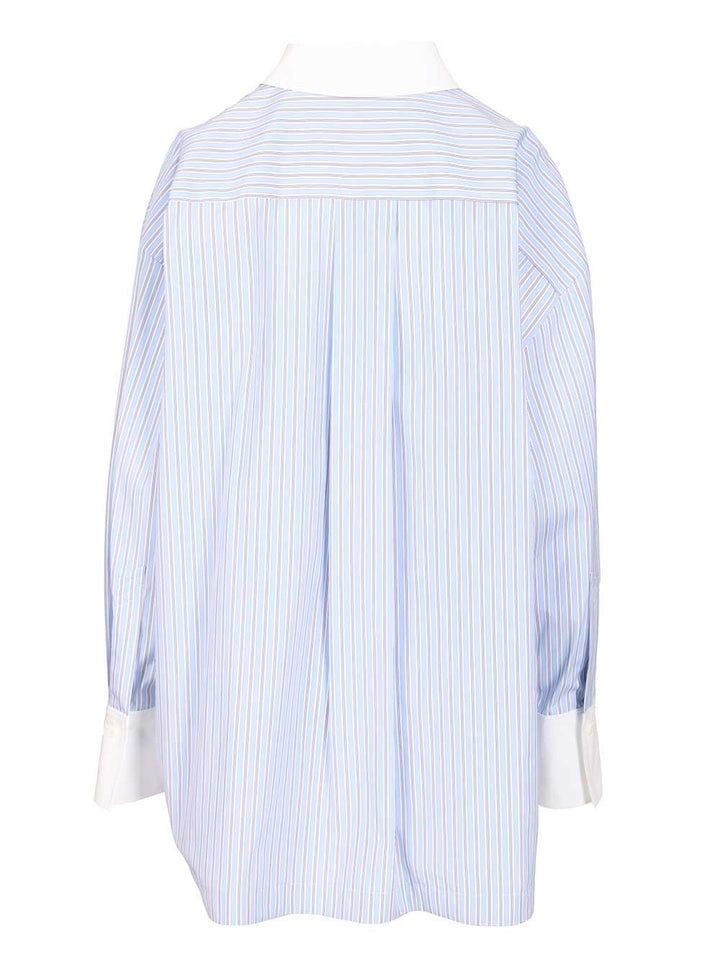 The Attico Striped Cotton Shirt Shirts - Light blue | 5a014066139928a84d4cde76018845e988cbb514