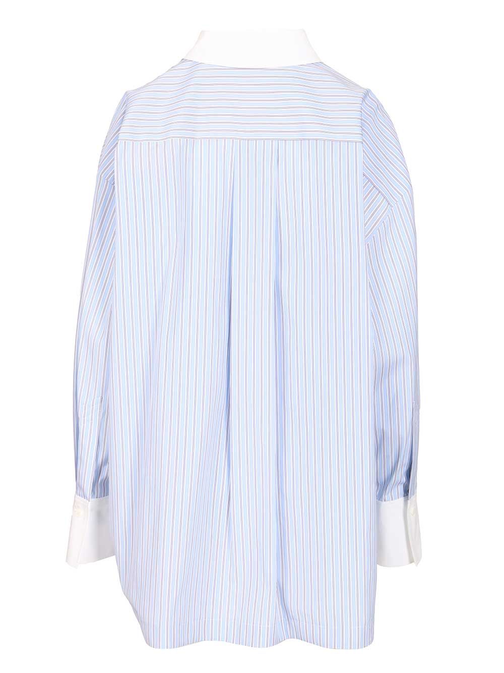 The Attico Striped Cotton Shirt Shirts - Light blue | 5a014066139928a84d4cde76018845e988cbb514