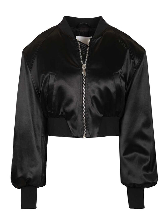 Satin Bomber Jacket Giacche Nero