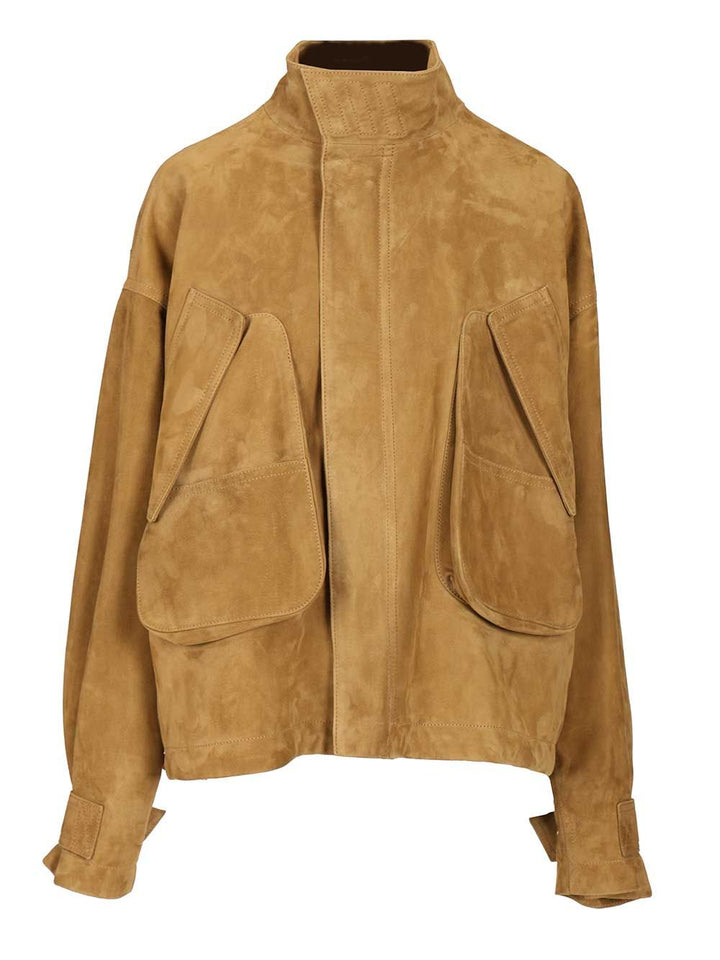 The Attico Leather Bomber Jacket Giacche - Beige | 12c6c6f88cd4f546219354ba4223315c9e88a912