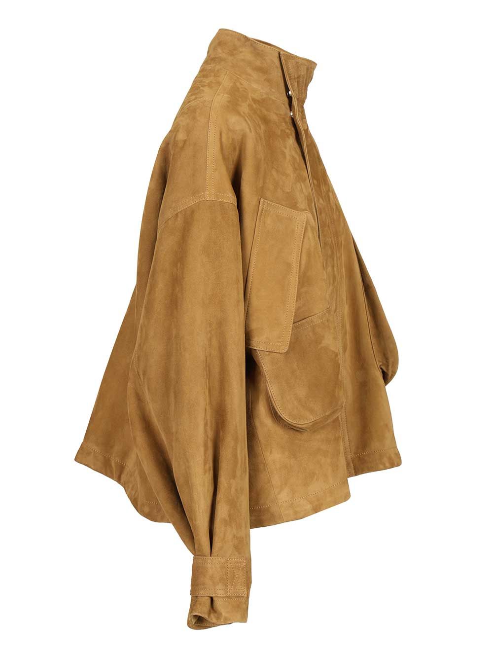 The Attico Leather Bomber Jacket Giacche - Beige | bc226fcfcdb38a4f6e9c8d42d36950592444e646