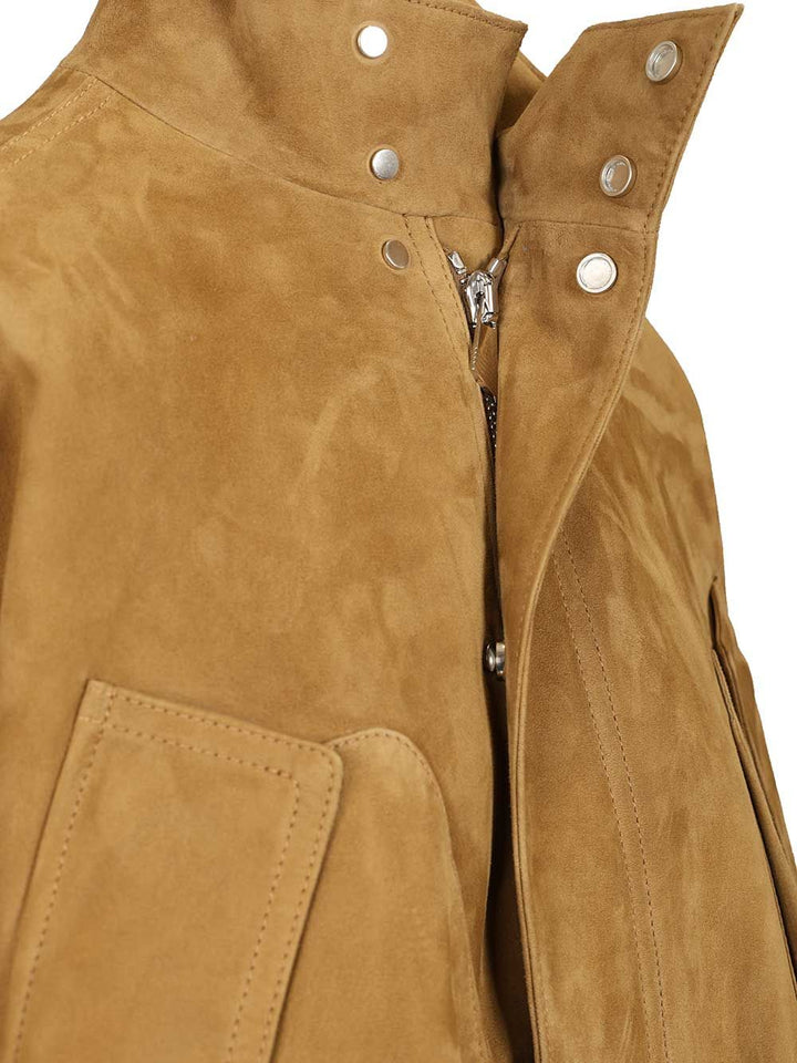 The Attico Leather Bomber Jacket Giacche - Beige | 9a1eca738c3675cbfef32f6c5a86611392a1d0f3