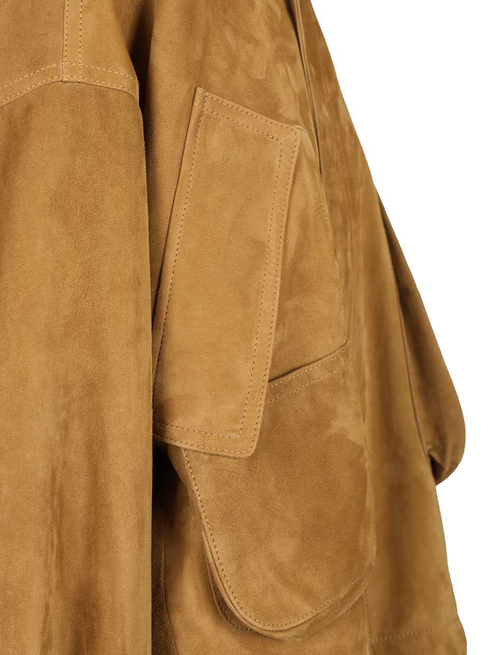 The Attico Leather Bomber Jacket Giacche - Beige | 0072dc817fab9cc24564c90ca7981b7ac6f1ec51